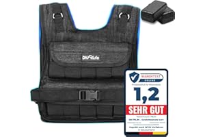 ‎DH FITLIFE DH FitLife Verstellbare Gewichtsweste 10kg/20kg Kompakt u. Stabil zum Muskelaufbau u. Krafttraining | Weighted Vest | Laufweste Damen Herren | Fitnessweste Trainingsweste
