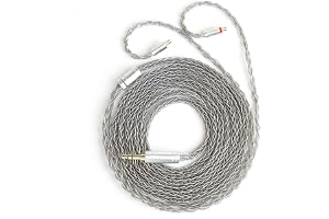 keephifi 2 Meter IEM-kabel, hörlurskabel 2m, KBEAR ST12 Plus, 8-delad, 4N OFC, versilvret, flätat hörlursförlängningskabel, 2