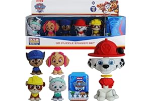 Nickelodeon - PAW PATROL Puzzle Palz - Ensemble de gommes puzzle 3D en caoutchouc Rouge/Bleu/Jaune