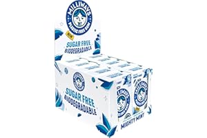 Milliways Mighty Mint Super Natural Gum - Plastic-Free Chewing Gum | Xylitol, Aspartame-Free, Sugar-Free, Plant-Based | MEGA PACK | 10 Packs of 30 Pieces (300 Pieces Total)