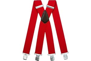 Olata Tirantes de Hombre Extra Anchos En X Con Clips Negros O Plateados Y Tela Gruesa - 5 cm