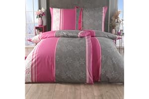 MALIKA 4 teilige kuschelige Baumwolle Soft Fein Biber Bettwäsche 135x200 + 80x80 Kissenbezug, flauschig warme Winter Bettbezug, Größe:2X 135x200 + 2X 80x80, Design - Motiv:Design 1