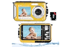 YIXINXIN Appareil Photo numérique Etanche 4K 48MP Autofocus Caméra sous-Marine Carte mémoire 32G Selfie Double écrans 11FT 16X Zoom Appareil Photo Etanche