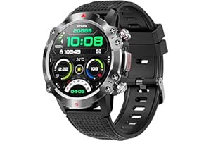 TELSA UK Products Waterproof Smart Watch T410 Sports & fitness digital Watch military style mens with Touch Screen display, Fitness Watch, Smart Watch for men IOS & Android (Black)