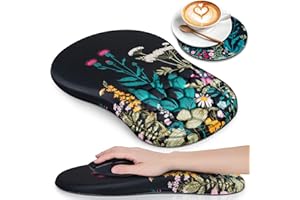 Acezeek Mouse Mat Wrist Support, Mouse Pad, Ergonomic Mouse Mat with Memory Foam, Wrist Rest with Non-Slip, Pain Relief Mousepad&Computer Mouse Mat for Home Office Games