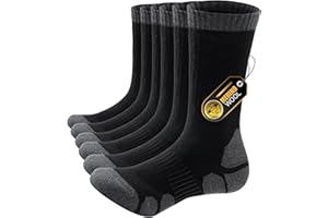 PULIOU Merino Socken Herren Damen Thermosocken Wandersocken Outdoor & Trekking-Socken, Anti-Blasen, Gepolstert Arbeitssocken Wintersocken (3 Paar)