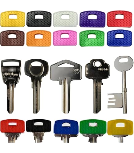 ZZLBZN Lot De 12 Capuchons Ronds Pour Clés De Couleur - Anneaux Flexibles - Identificateurs De Clés Colorés - Identification Facile Des Clés De Porte De Maison - Colorés