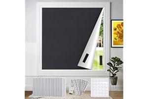 Bekeify Store Occultant sans Perçage 300×145cm Tissu Occultant Ombrage Isolation Thermique pour s'adapter à n'importe Quelle Fenêtre avec Ruler 20 Attaches Auto-adhésives et 30 Rubans Adhésifs