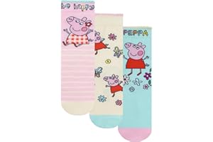 Peppa Pig Kindersocken Mädchen, Packung mit 3 Socken, Peppa Socken im 3er Pack, Offizielles Merchandise