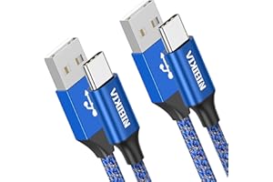 NIBIKIA Cable USB C, 2Pack [3M+3M] 3.1A Cargador Tipo C Nylon Carga Rápida y Sincronización Cable USB C para Samsung Galaxy S22 S21 S20 S10 S9 S8 A71 A51 Note 20 10, Mi 12 11