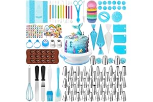 AZOMKER Kit Patisserie, Plateau Tournant Patisserie, Poche a Douille Patisserie, Ustensiles à Pâtisserie, Kit Patisserie Professionnel, Accessoire Patisserie (290 Pièces)
