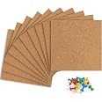 6 Piastrelle In Sughero 30x30 Cm Spesse 1,2 Cm Con Retro Adesivo E 50 Puntine - Bacheca Fai Da Te Per Foto, Note, Sottobicchieri - Pannello Isolante