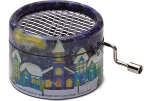 Spieluhr mit dem Weihnachtslied STILLE NACHT in vollständiger, ungekürzter Version (Kurbelwerk, Mini-Drehorgel, Spieldose, Musik Box) schönes Geschenk mit sichtbarer Walze