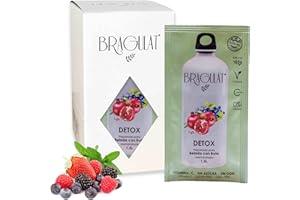 BRAGULAT/Saborizantes de agua Sin Azucar, con fruta deshidratada, Vitamina C y B12, colorantes y sabores naturales (15 Sobres Detox con frutas y extracto Granada)