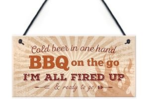 RED OCEAN BBQ Sign Garden SummerHouse Bar Man Cave Shed Plaque Friendship Beer Alcohol Gift For Men Dad
