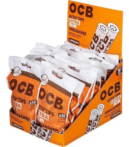 Filtres Cigarettes OCB Activ’Tips Slim – Charbon Actif, Non Blanchi, 7 Mm – Lot 3 Boîtes (30 Paquets) - 6