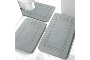 chakme 3-częściowy zestaw dywaników łazienkowych, miękka pianka z pamięcią kształtu, dywanik łazienkowy w kształcie litery U, antypoślizgowy, nadaje się do prania, zestaw dywaników łazienkowych, kolor