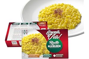 TRADIZIONE ITALIANA GUSTO IN CUCINA 100% NATURALE Risotto pronti via - Risotto Carnaroli alla milanese – Pronto in 2 Minuti – Si Conserva Fuori Frigo – Senza Conservanti – 100 % Prodotto Italiano – 300 gr (alla Milanese, singola (1 prodotto))