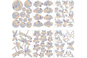ENIYOU 63Pcs Adesivi Per Finestre Anticollisione Suncatcher Sticker Adesivi Per Vetro Catcher Sticker Traslucidi Adesivi Per Finestre Rainbow Suncatcher Anti-collisioni Uccelli