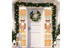 Tatuo Weihnachten Nussknacker Tür Banner Nussknacker Soldat Veranda Schilder Nussknacker Soldat Modell Tür Dekoration für Weihnachten Hof Indoor Outdoor Wand Party Zubehör Dekor (Lebkuchen)