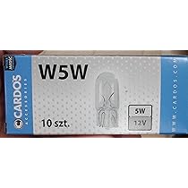 Lampadine W5W Per Auto - Set Da 10 Pezzi Per Luci Targa, Stop E Posizione, 12V 5W