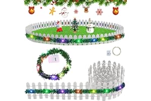 LEONSHCO Accessorio per Natale, in miniatura, decorazione in legno, mini recinzione con luci (100 cm x 5 cm) – Bella recinzione gnomo, ideale per casa delle bambole, giardino in miniatura, bonsai e decorazioni
