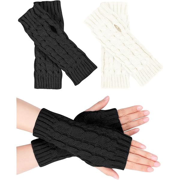Mitaines Longue En Laine Mérinos - Ouverture Pour Le Pouce, Chaudes Et Douces, Pour Homme Et Femme - 12