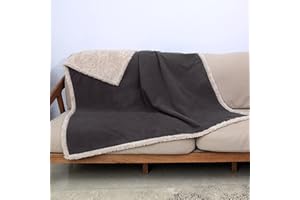 CATALONIA CLASSY Catalonia Manta Impermeable, Colcha, Cama, sofá, Manta de Peluche, Funda Protectora para sofá, Manta de Vida Repelente al Agua, Manta de Forro Polar Sherpa para Cama, sofá, Marrón/Topo 152 x 127 cm