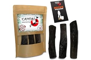 kampai | Véritable Binchotan Japonais Bio x3 | FORMAT SPECIAL GROSSE CARAFE | Filtre jusqu'à 2.5L / Baton | Charbon Actif Bois Végétal - Purifier Eau du Robinet Bichotan