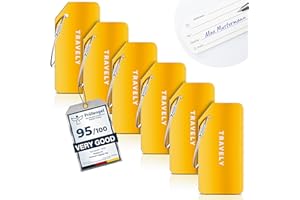 Travely Wysokiej jakości zawieszka do walizki – łatwa do rozpoznania, wytrzymała i bezpieczna – w zestawie tabliczka na nazwisko i ochrona prywatności I uniwersalna i praktyczna zawieszka adresowa,