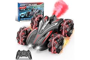 Gralal Remote Control Cars for Kids, 2.4Ghz Rotate 360° RC Drift Car with Music Light Kids Toys 6 7 8 9 10 11 12 Year Old Boys Gifts RC Car Toys for 6-12 Year Old Boys (Red)