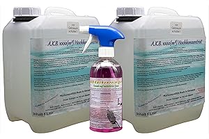 A.K.B. 2000 (m²) Hochkonzentrat, idealer Dachreiniger, 4010 (2x5L + Kü-Probe + Ausgiesser) Algenentferner, Grünbelagentferner,BAuA Nr.N-72852