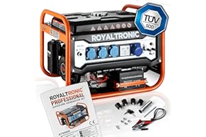 Royaltronic Generator Stromerzeuger RT9500E Elektro Start Benzin Stromaggregat Stromgenerator mit Schlüssel inkl. Batterie Euro5
