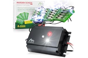 GARDIGO® samochód odstraszający porażenie prądem przed kunami | Potrójna obrona kuny poprzez ultradźwiękowe światło błyskowe i porażenie prądem Ochrona przed kunami w komorze silnika | IP65 | Podłącze