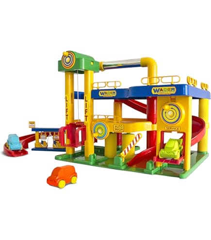 Bayer Chic 2000 - Grote parkeergarage voor kinderen van hout - auto parkeergarage - garage met accessoires, speelgarage met lift