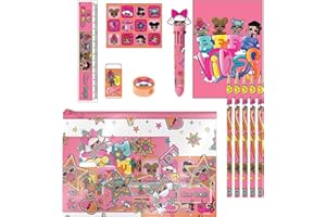 CERDÁ LIFE'S LITTLE MOMENTS Set de Papelería Escolar Eva LOL – Estuche Completo para Niñas con Lápices de Colores, Rotuladores y Accesorios Escolares Decorados con Muñecas LOL Surprise para Colorear, Dibujar y Aprender