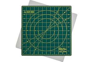The Quilted Bear Tapis de découpe rotatif 30,5 x 30,5 cm - Tapis de découpe carré auto-cicatrisant rotatif à 360° avec mécanisme de verrouillage innovant pour le matelassage et la couture (Vert)