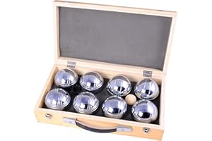 Engelhart - Jeu de 8 Boules dans Un Coffret en Bois de Luxe Jeux de pétanque - 010206