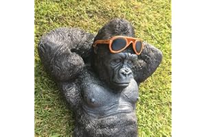 HUNKY DORY GIFTS XGATML Honbeanify Chilling Gorilla Monkey Garden Ornament Resin Statue Outdoor Ape Sculpture