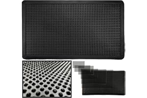 LUCA HOME LucaHome – Felpudo Goma Picos Entrada casa para Exterior o Interior, Felpudo con púas Rectangular Antideslizante con Picos para facilitar la Limpieza del Calzado, Felpudo de Color Negro (80 x 140 cm)