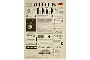 FESTYSPARK Geschenke zum 66. Geburtstag Frau - Geburtstagsgeschenk für Männer 66 - Schöne Geburtstagskarte 66 Frau und Mann - Geburtstagsdekoration 66. Geburtstag Männer und Frauen - Karte 1959