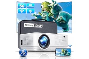 VIGPIL Beamer, 15000 Lumen 1080P Full HD Beamer 4K Heimkino Unterstützt, 5G WiFi Bluetooth Beamer Mini LED Heimkino Video Beamer 300' Display, Beamer Outdoor/Home für Fire Stick,Smartphone,PS5,HDMI Projektor