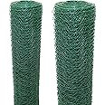 JAOSY Hexagonal Wire Mesh 60CMX25M(2FTX82FT) Electro Plated Wire Fencing Chicken Wire Net 0.9mm Thickness Galvanized Wire Fence Roll Hardware Cloth 50mm for Chicken Aviary Rabbit Pet