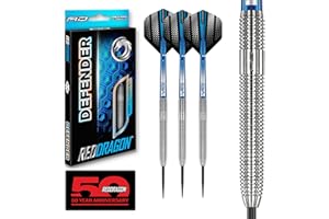 RED DRAGON Darts – Defenders Series - Professional 85% Tungsten Darts Set with Dart Flights and Dart Shafts (Stems) - Available in Triton Soft Tip 19g barrel / 21g Full Weight and Steel Tip 22g & 24g