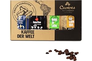 Caveres - Zestaw 4 kaw Ziarnistych/Aroma Pieno, Vero Gusto/Kolumbia i Brazylia/Ekspres, Drip, Aeropress, Chemex - 4x250g