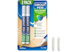RAINBOW CHALK MARKERS LTD Twin Pack (LIGHT GREY) Grout Pen - Designed for restoring tile grout in bathrooms & kitchens