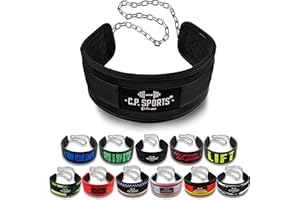 C.P.SPORTS C.P. Sports Dip-Gürtel Premium oder Standard | Dipgürtel – Dip Belt bis 250kg für Klimmzüge, Squats, Fitness, Krafttraining, Bodybuilding, Gym | Nylon und Kette aus Stahl für Hantelscheiben Gewichte
