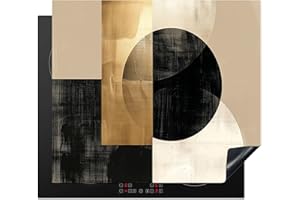 KitchenYeah© Copri Piano Induzione 59x52 cm Cucina Coprifornelli Copertura Protezione Cottura Tutto per la Cucina Astratto - Arte - Oro