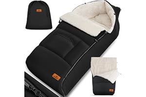 Kidiz® Śpiwór niemowlęcy na nóżki, zimowy śpiwór, fotelik dla niemowląt z zamkiem błyskawicznym, przytulny kocyk dziecięcy, nadający się do prania, zamykany zagłówek, torba, pasuje do wszystkich