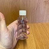 100 cc Plastic Hard Bottle - White Cap - 100ml Clear Plastic Bottle - x 10 Pieces